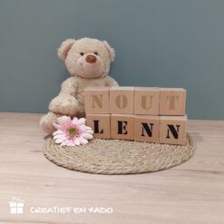 houten naamblokken Nout, houten naamblokken Lenn