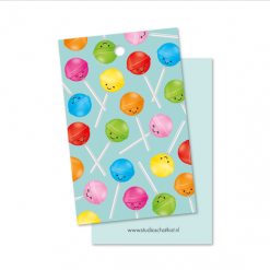 kadolabel lolly patroon mint, kadolabel snoep, kadolabel studio schatkist