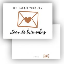 mini kaartje een haart voor jou door de brievenbus