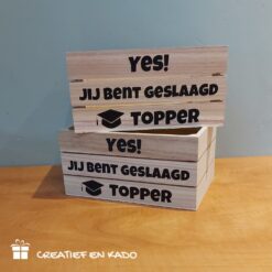 houten cadeau kistje geslaagd, geslaagd cadeau