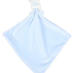 knuffeldoek beer blauw, knuffeldoek rammelaar, knuffeldoek met naam