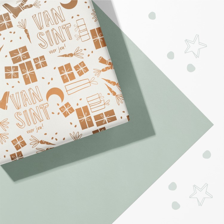 inpakpapier van Sint voor jou, kadopapier Sinterklaas, inpakken, inpakmaterialen