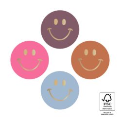 kadostickers smiley mini gold faded, sluitstickers, inpakken