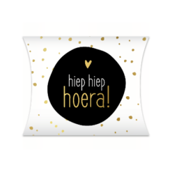 gondeldoosje hiep hiep hoera, kadodoosje felicitatie, inpakken verjaardag