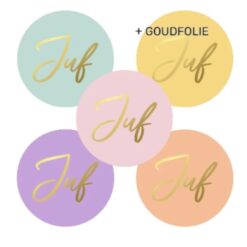 kadostickers juf, sluitstickers juf, inpakken