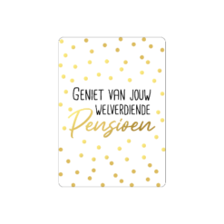 mini kaart pensioen, mini kaartje geniet van jouw welverdiende pensioen