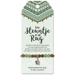 vriendschaps armband steuntje in de rug, armband met Jade, sterkte wensen