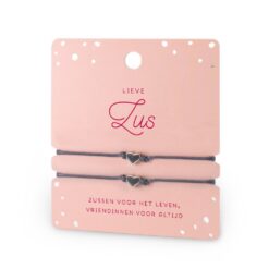 hart armband zus, lieve zus armband, vriendschapsarmband, ik heb je lief armband