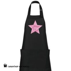 keukenschort sterren chef, kinderschort sterren chef, keukenschort zwart, keukenschort bedrukken