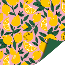 inpakpapier lovely lemons, kadopapier citroenen, inpakken