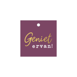 vierkant kadolabel geniet ervan!